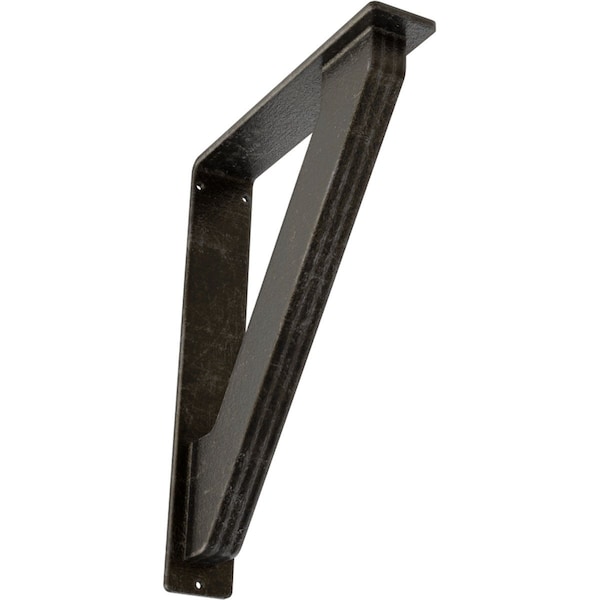 Ekena Millwork Traditional Wrought Iron Bracket, (Triple center brace), Antiqued Warm Silver 2"W x 10"D x 12"H BKTM02X10X12TTRAWS - main